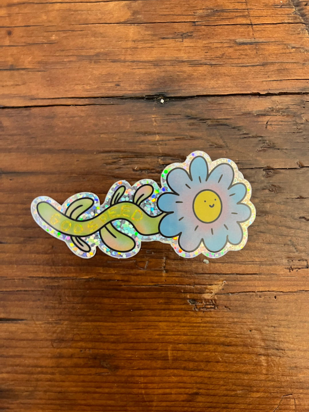Godspeed Flower Power Glitter Sticker