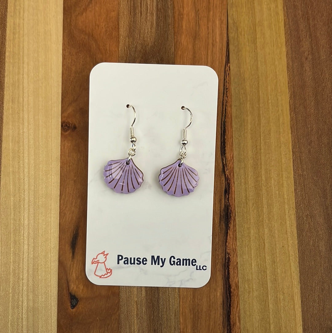 Purple Seashell Earrings