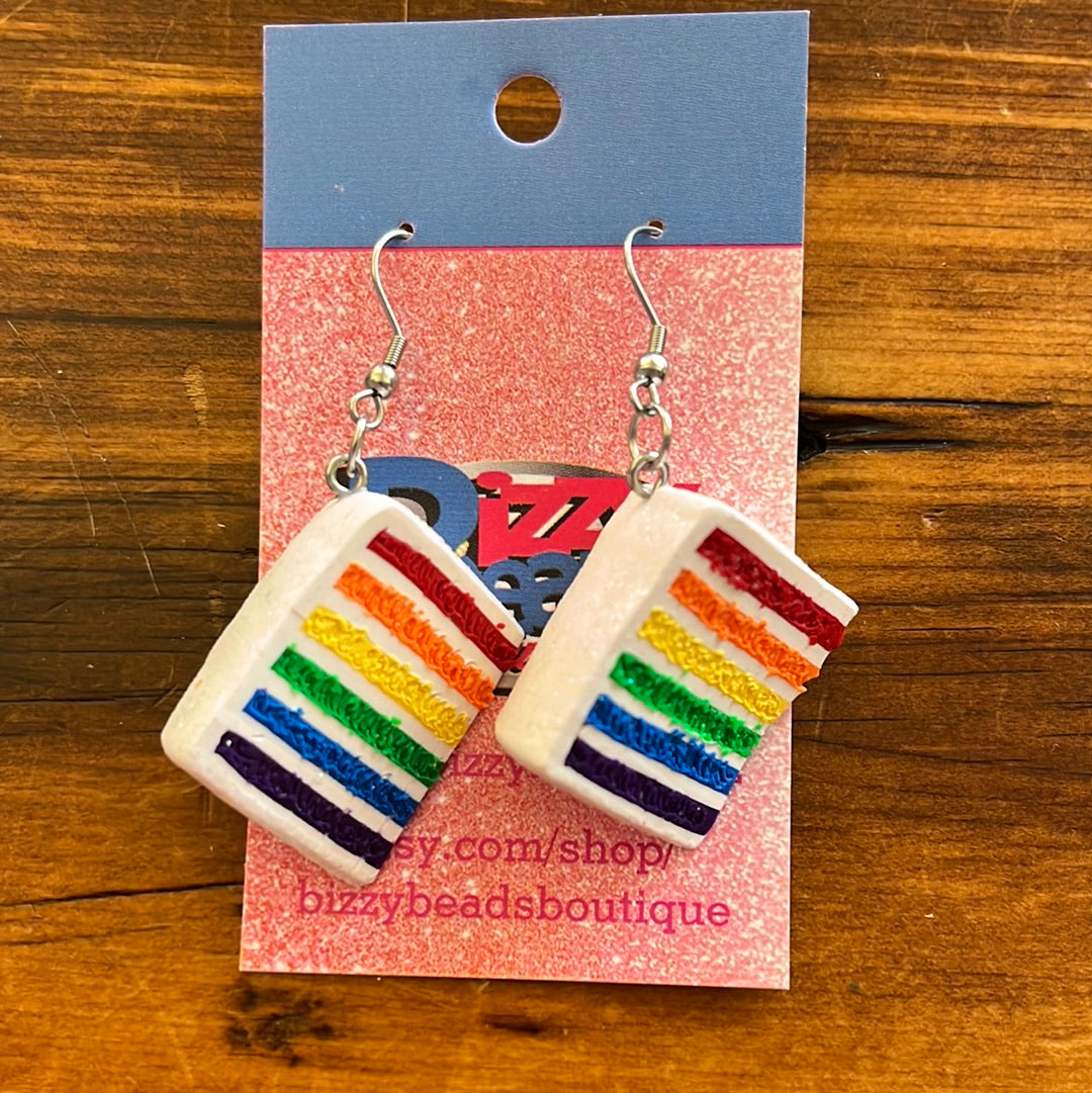 Rainbow Cake Clay Earrings