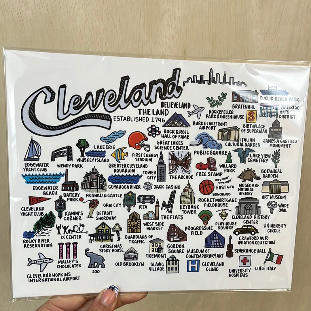 Cleveland Map Print Color