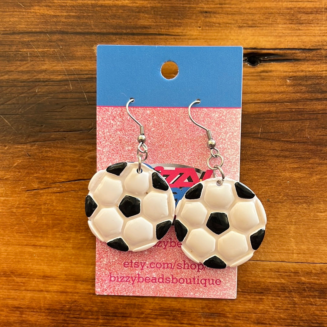 Soccer Clay Earrings