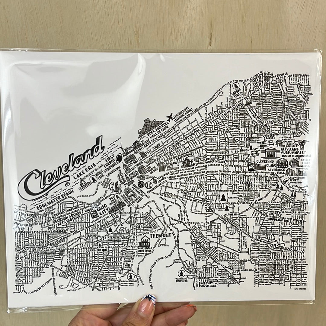 Cleveland Streets Map Print