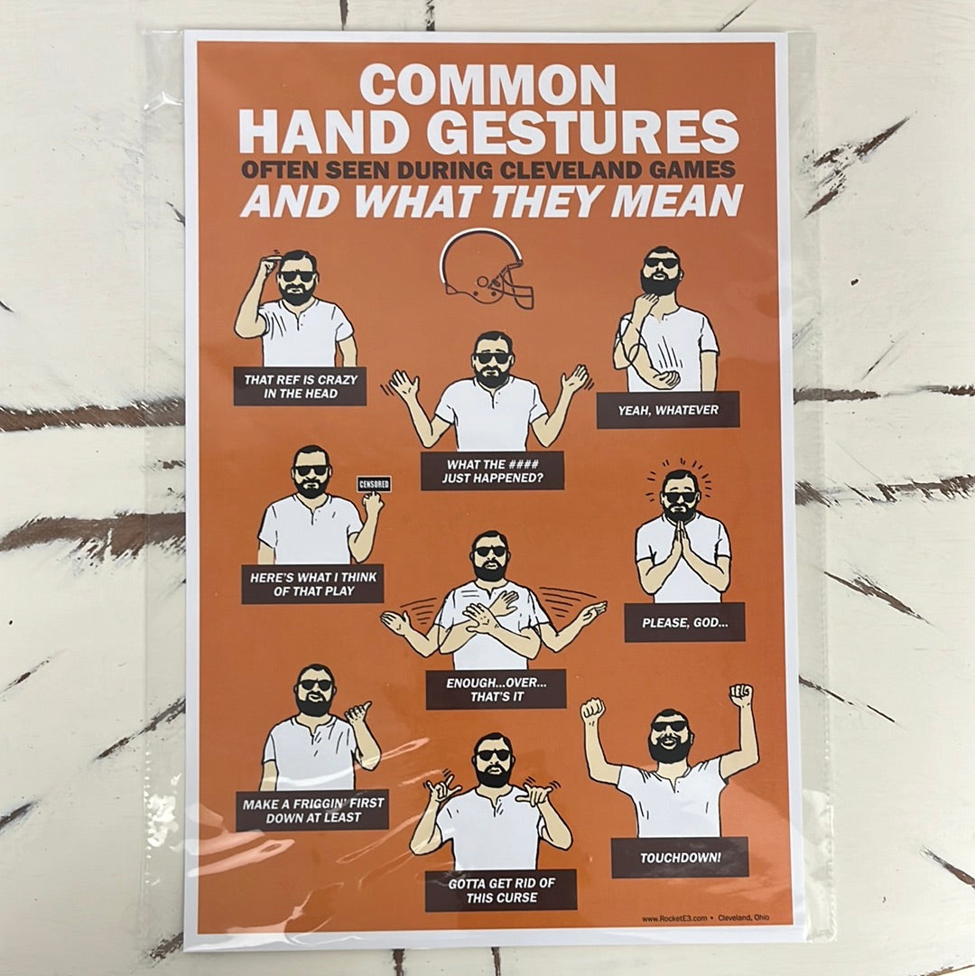 Common Hand Gestures Poster