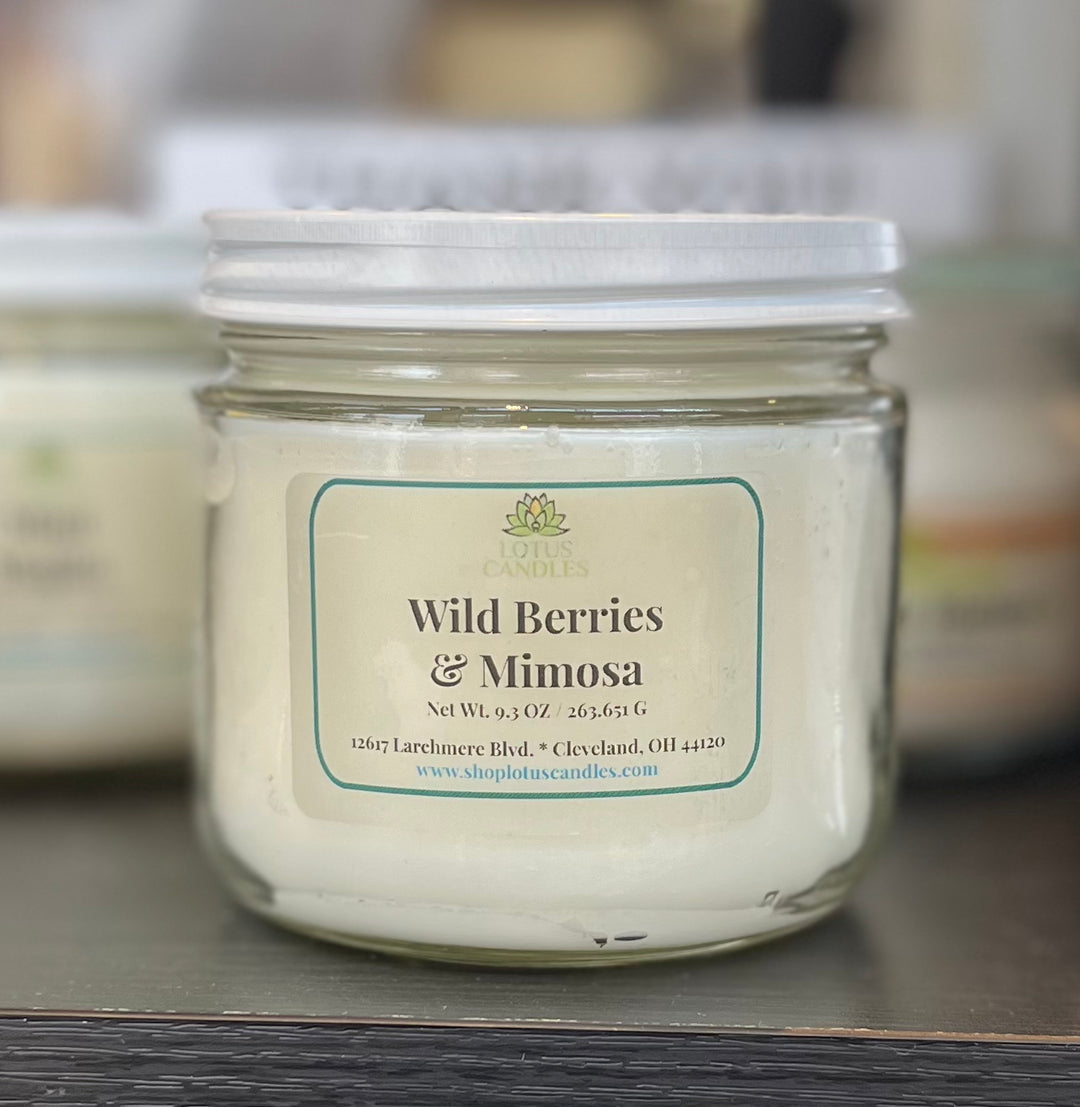 Wild Berries & Mimosa Small Glass Candle