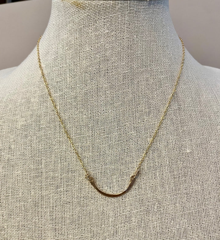 Gold Hammered Arch Necklace