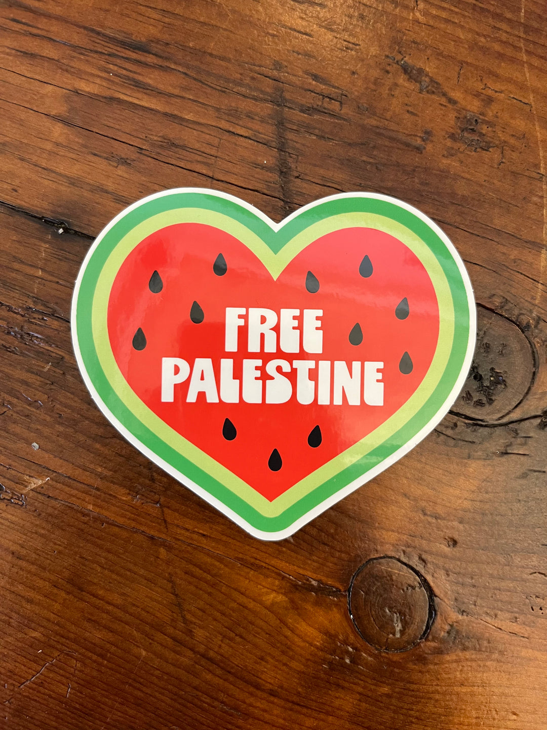 Free Palestine Watermelon Heart Sticker