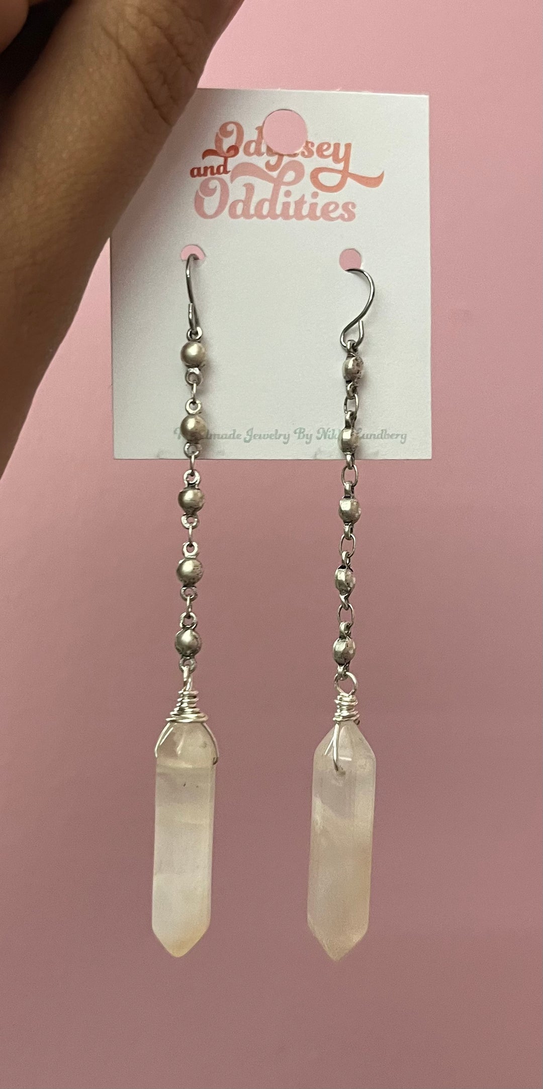 Silver Hanging Quartz Earrings
