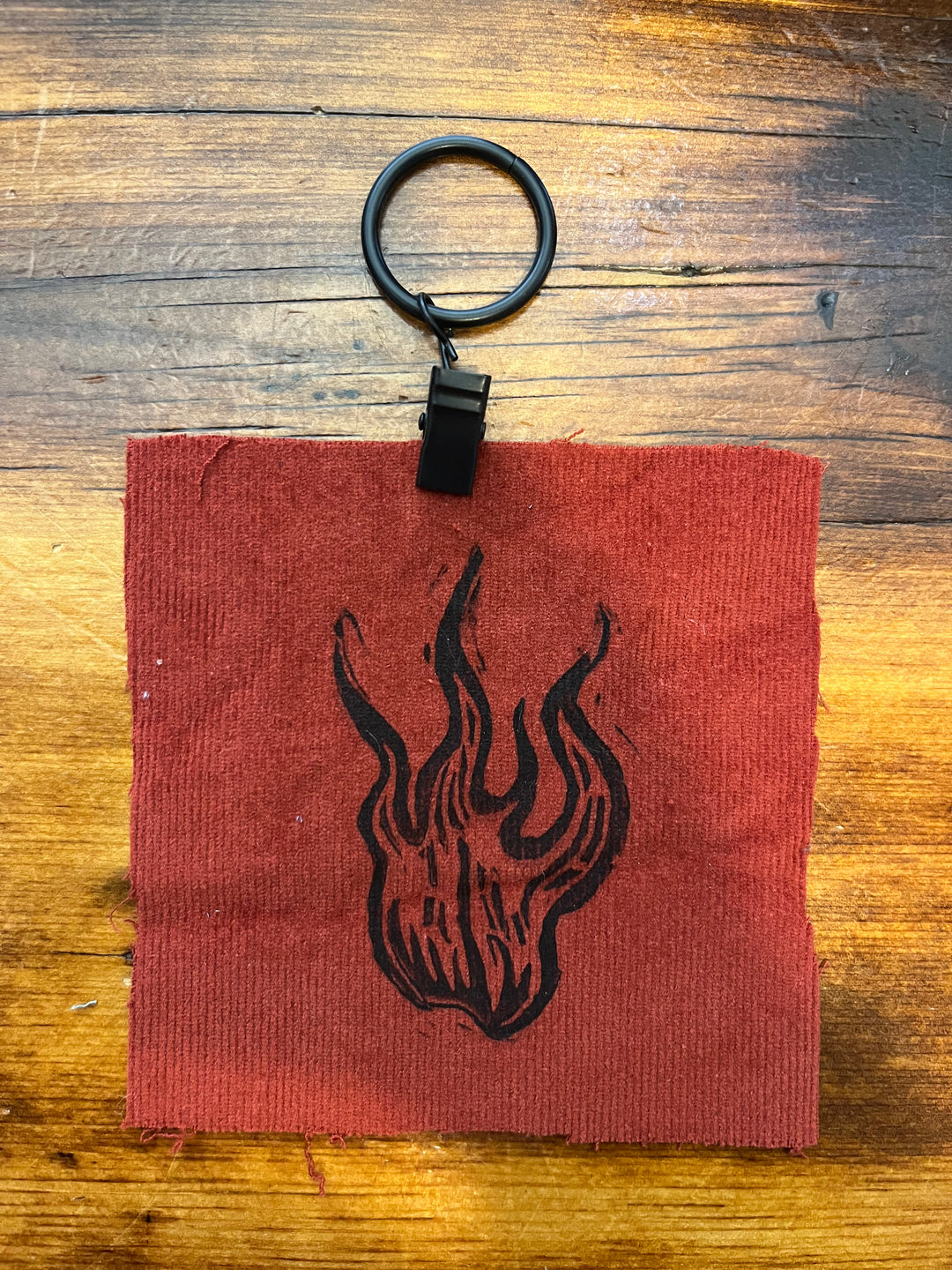 FLAME BLOCK PRINT PATCH